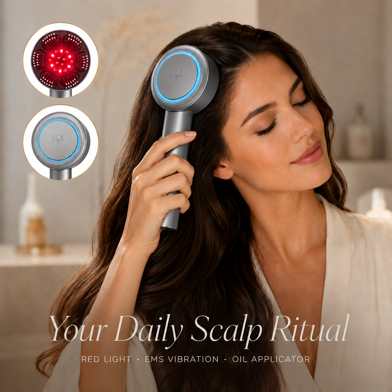 Veylla Scalp Ritual Device — Red Light Therapy & EMS Vibration Massager