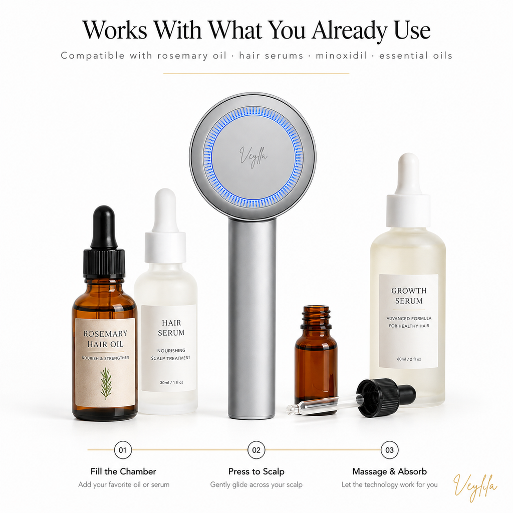 Veylla Scalp Ritual Device — Red Light Therapy & EMS Vibration Massager